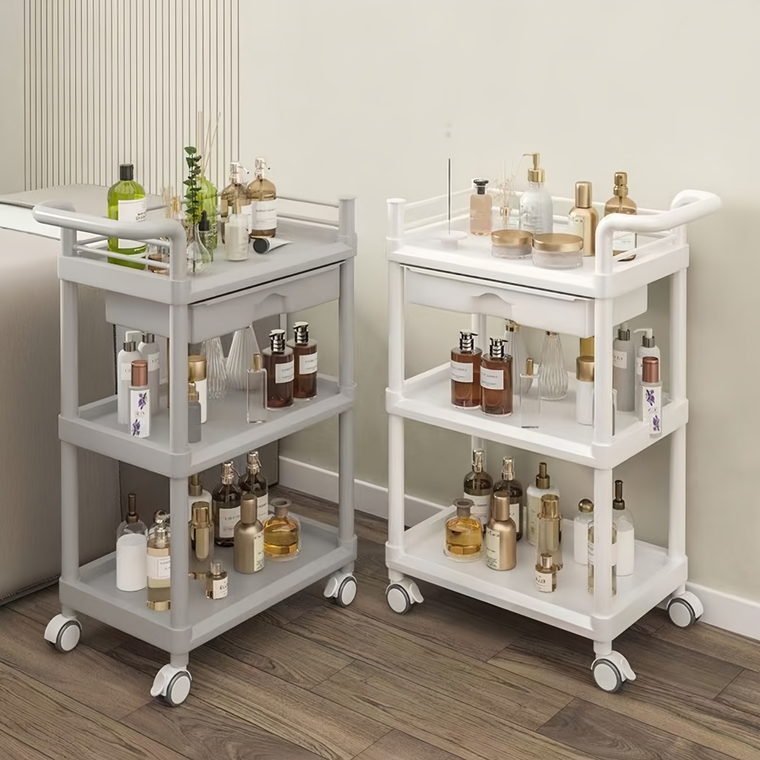 Medical Lab Furniture - Трехуровневая медицинская тележка с ящиком и
